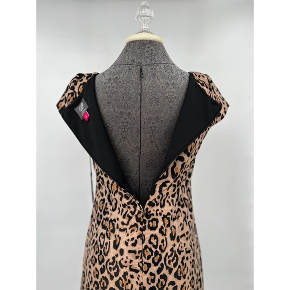 Vince Camuto leopard print midi sheath dress size 4 NWT - Picture 5 of 7